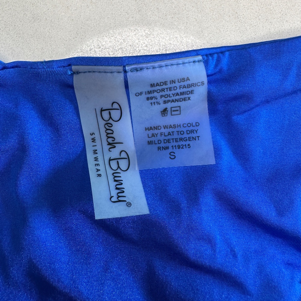 Beach Bunny Rare Beaded Sapphire Blue Bikini Luxury Swim Set | Size M & S - Picture 16 of 17